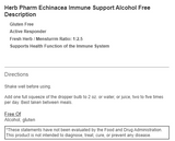 Echinacea  Alcohol Free1 fl oz-Flu&Cold : 1 fl oz